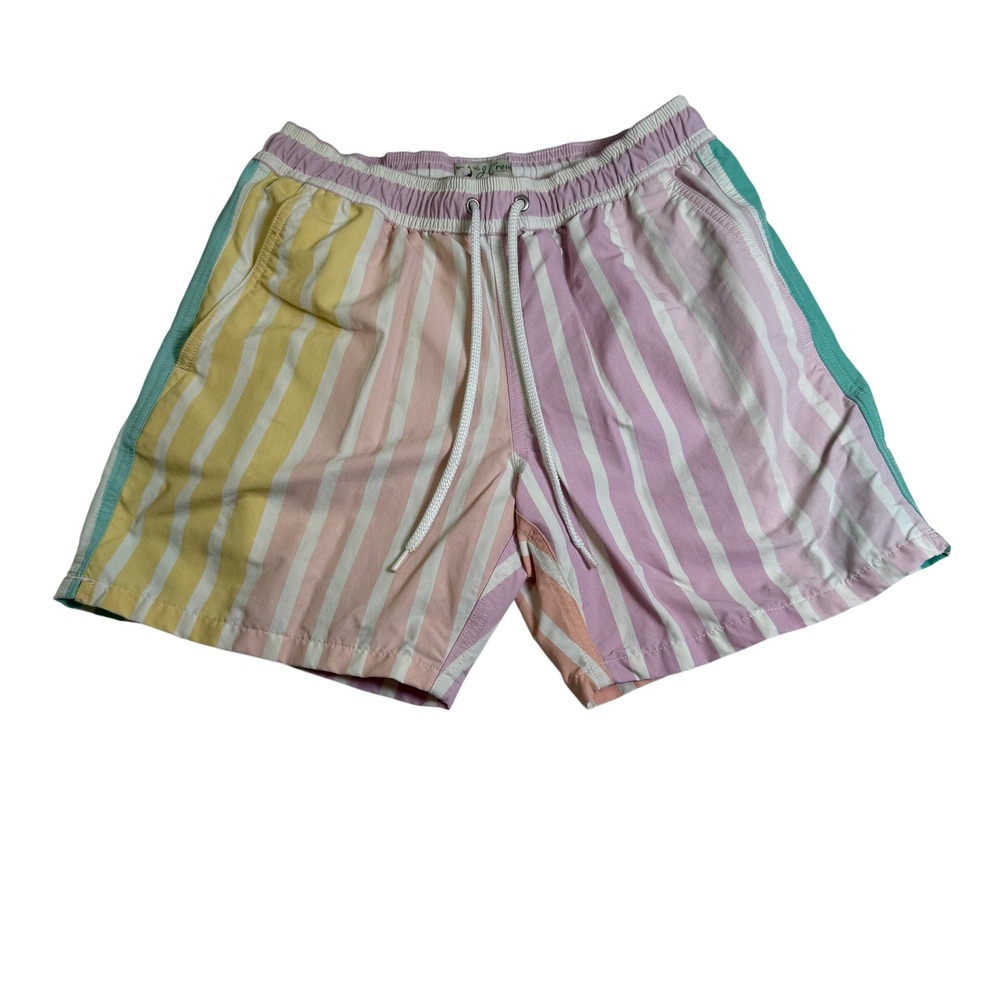 J.Crew Swim Trunks Mens Small Multi-Color ‎ 6" Inseam Striped Econyl